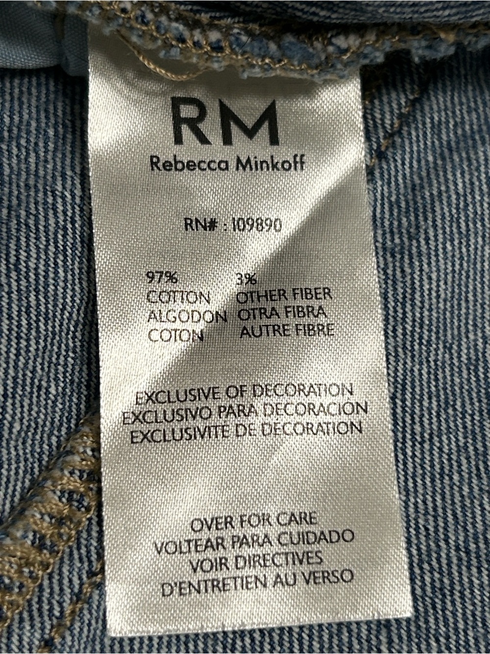 Rebecca Minkoff Raw Hem Denim Skirt Size 8 Light Wash Mini Length Cotton Jean - Picture 9 of 12